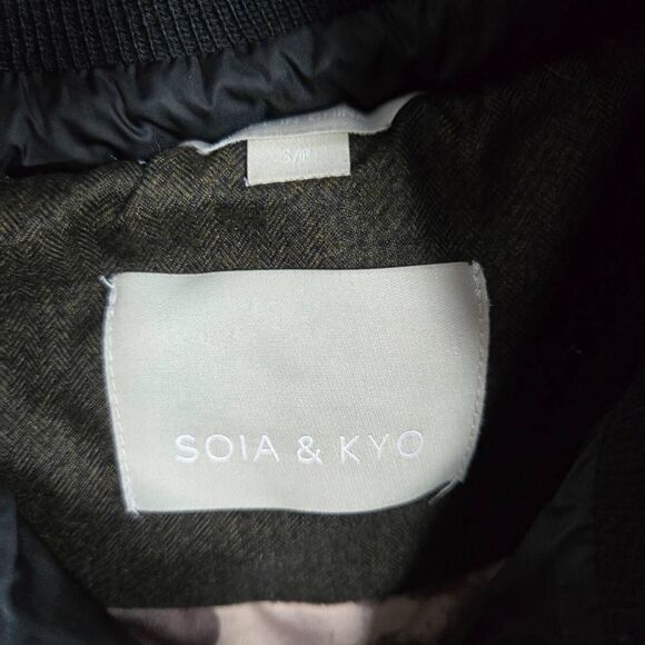 Soia & Kyo Down Puff Coat Size Small Double Zip Up Hooded Warm - Picture 6 of 8